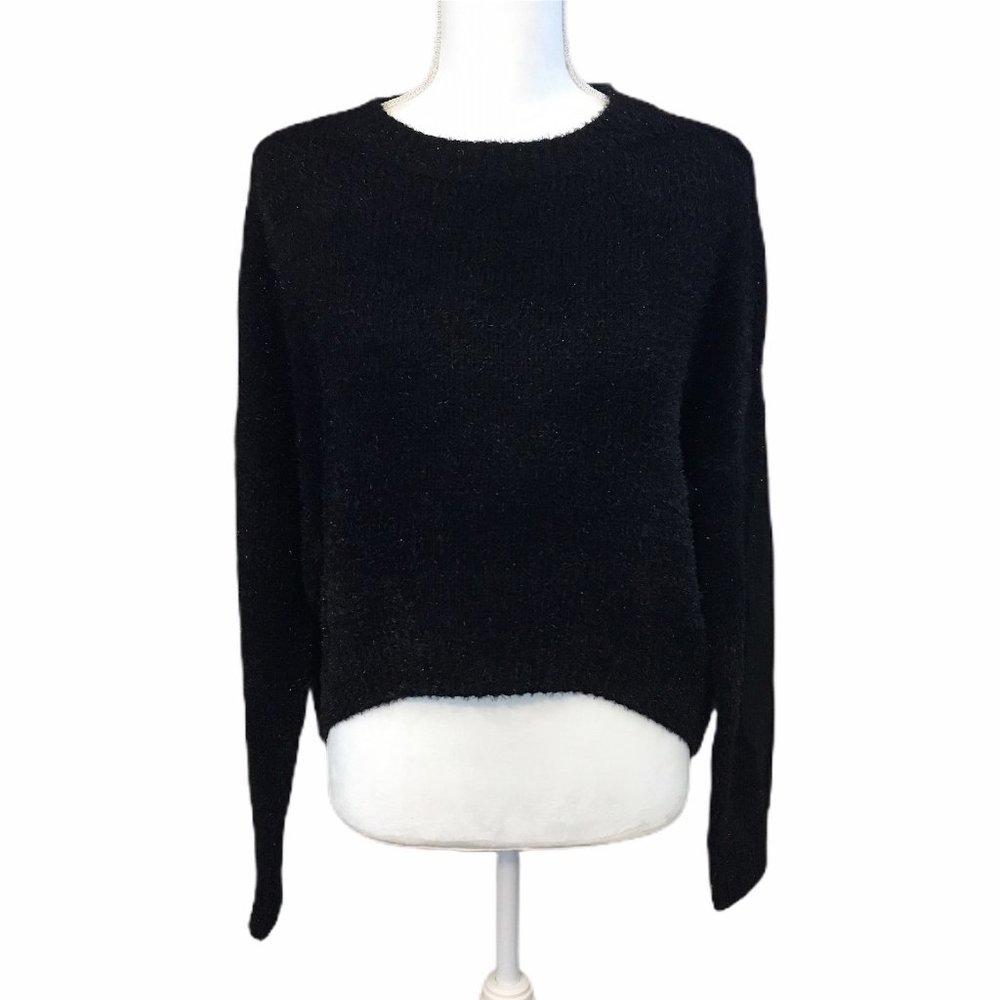 Wild Fable Fuzzy Hi Low Black Sweater, S